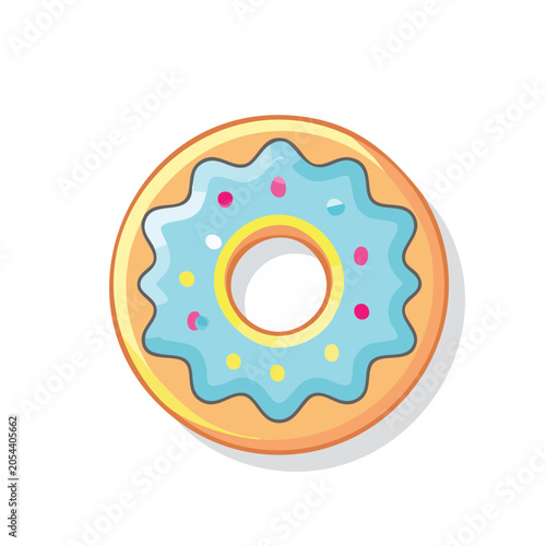 Cartoon donut float vector illustration