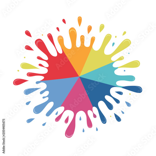 Colorful Paint Splash Abstract Vector Graphic