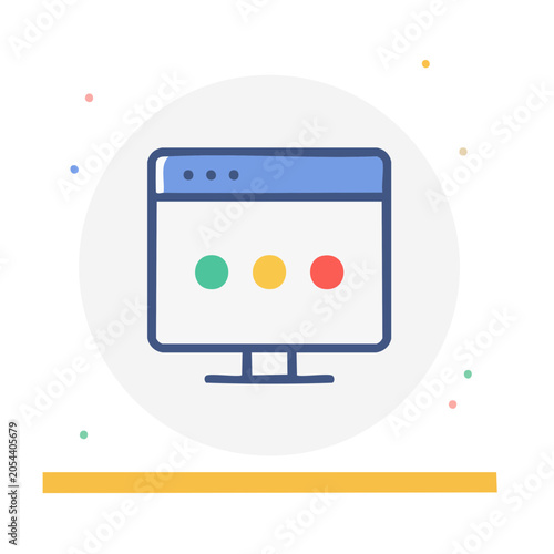 Computer Screen Icon Flat Design