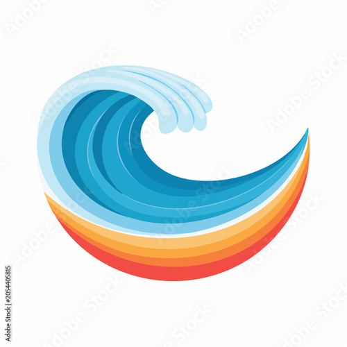 Stylized Ocean Wave with Beach Layers