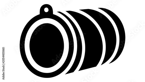 Obraz na płótnie A black glyph icon representing a cat tunnel play toy