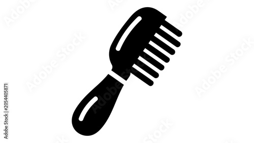 Tableau sur toile A black icon of a dog flea treatment comb, representing its usage and function in flea removal for dogs