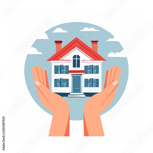 Flat design house icon isolated on transparent background