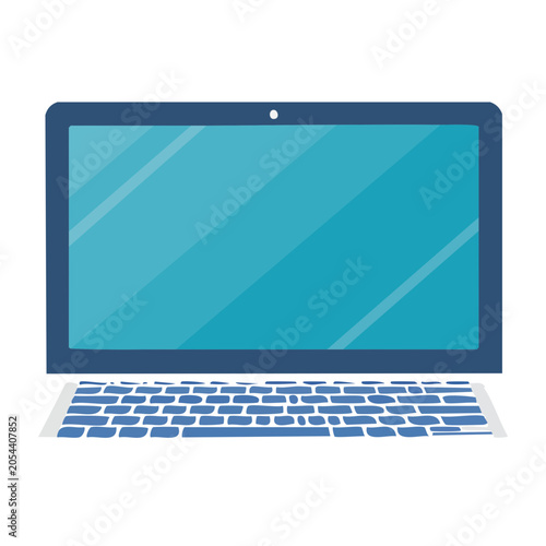 Flat Design Laptop Computer Vector Illustration