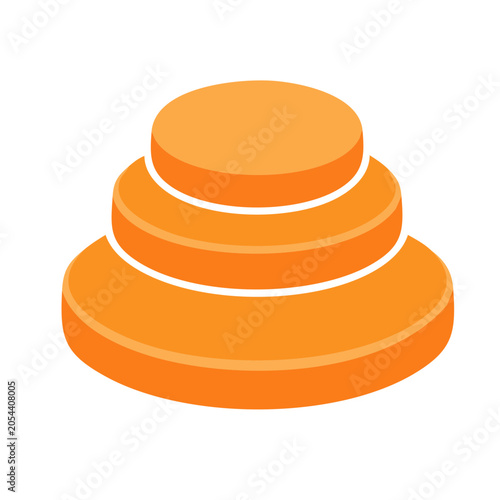 Stacked orange rings flat design