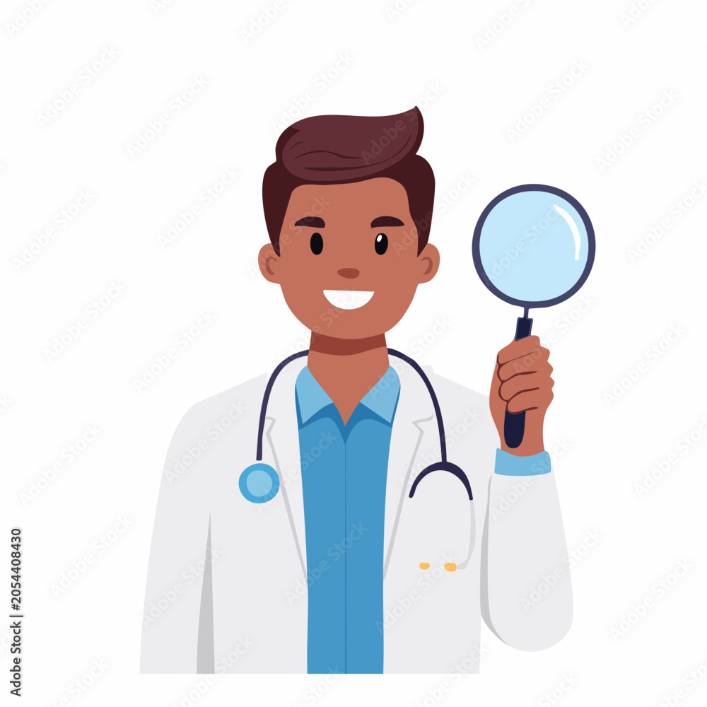 Fototapeta premium Doctor holding a magnifying glass