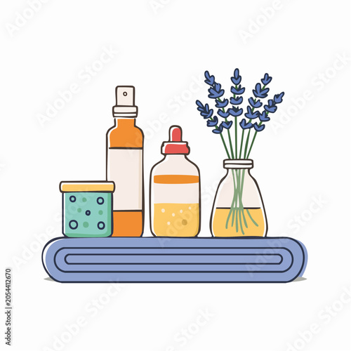 Aromatherapy and Skincare Products with Lavender