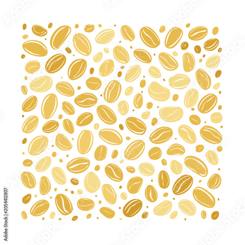 Golden leaf seamless pattern