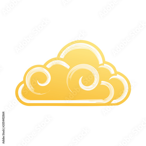 Stylized Yellow Cloud Vector Graphic