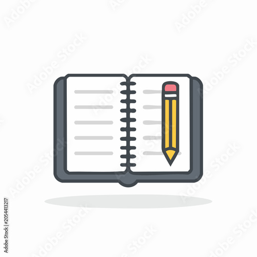 Open Notebook with Pencil Icon