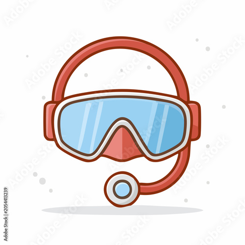 Red Snorkel Mask Icon