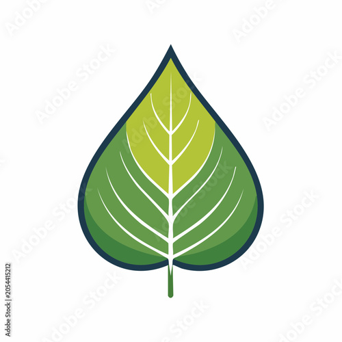Stylized Green Leaf Icon