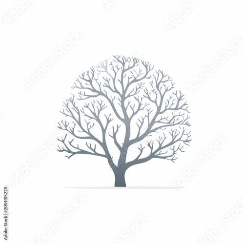Stylized bare tree silhouette with intricate branches