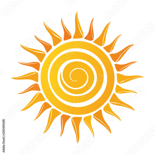 Yellow and Orange Sun Graphic Vector Illustration