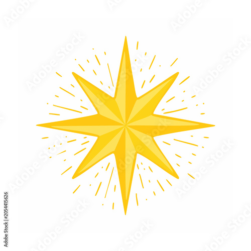 Yellow Starburst Flat Design Vector