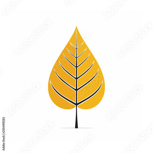 Yellow Leaf Vector Graphic Design