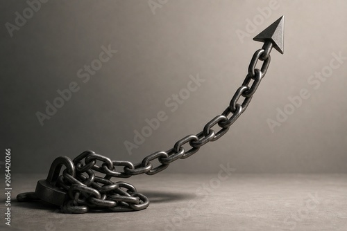 Anchor Chain Rising Into A Suspended Success Curve