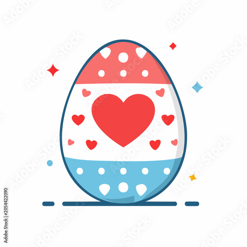 Easter Egg with Heart Design