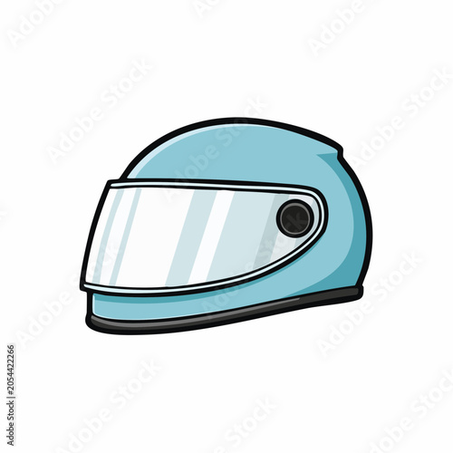Light Blue Motorcycle Helmet Illustration