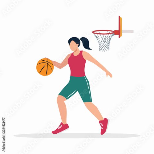 Woman playing basketball