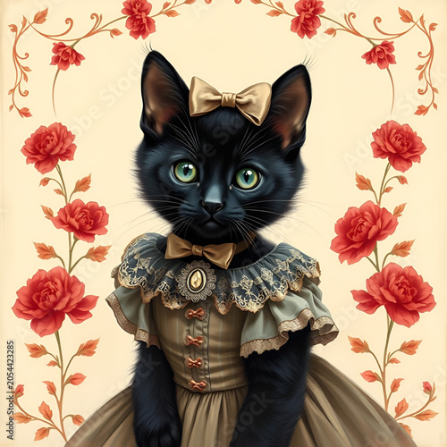 Victorian black kitten 