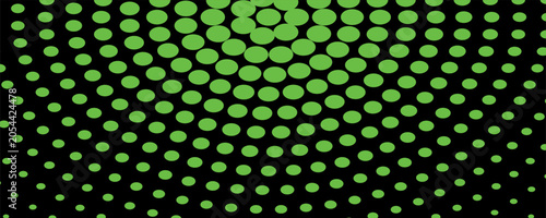 Фотография Captivating abstract pattern of radiant green circles diminishing in size and in