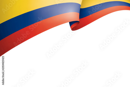 Vibrant flowing flag of Colombia waving proudly for national celebrations and patriotic designs with transparent ease