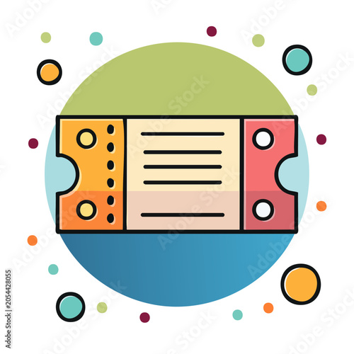 Ticket icon in flat design