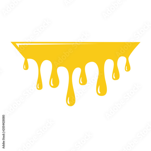 Yellow Dripping Liquid Vector Illustration