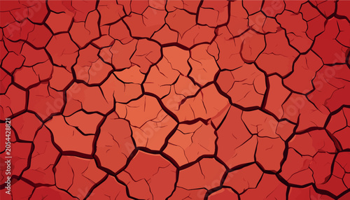 Photos Abstract pattern of cracked dry red earth, stylized illustration of parched soil texture representing drought or desert landscape