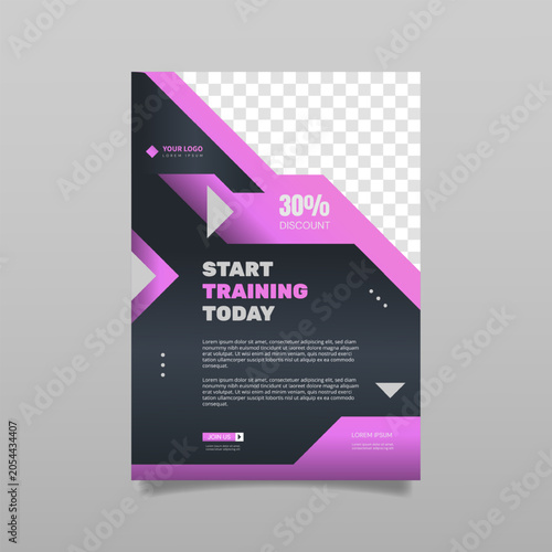 Creative bodybuilding training advertising cover poster with discount offer