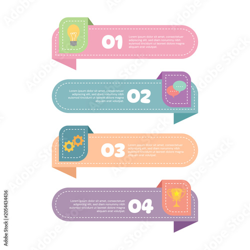 Creative Web Banner Template Design for Step by Step Process Infographic