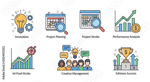 Graphics featuring financial charts, project timelines, and team management illustrate corporate performance and planning.