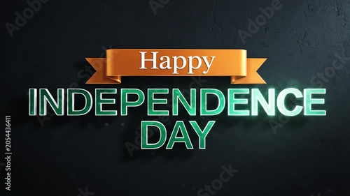 Animated celebration of Independence Day with dynamic lightning effects and vibrant text display for patriotic events