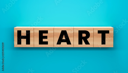 Fotografija HEART spelled with wooden blocks
