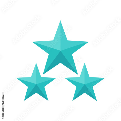 Three Teal Stars in a Triangle Formation