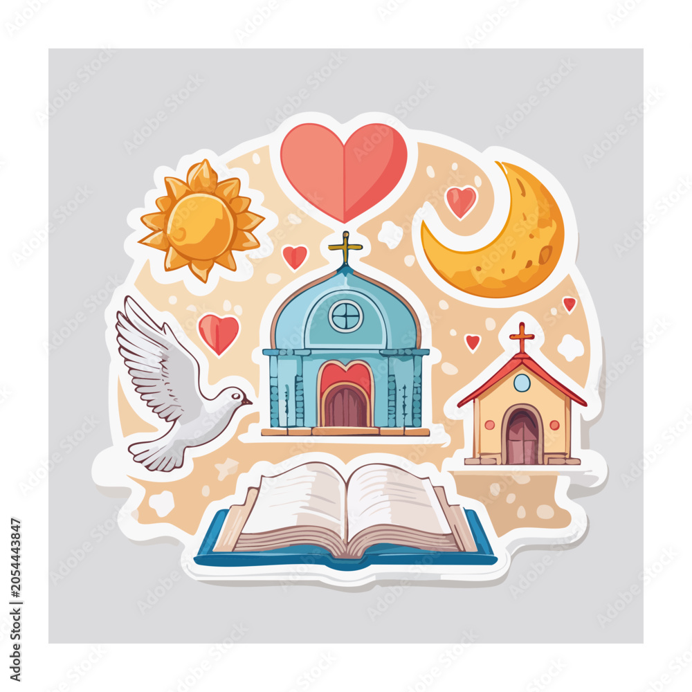 Fototapeta premium Religious symbols illustration