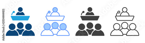 Quadro su tela Team Supervisor Multi Style Icon Set Vector Collection
