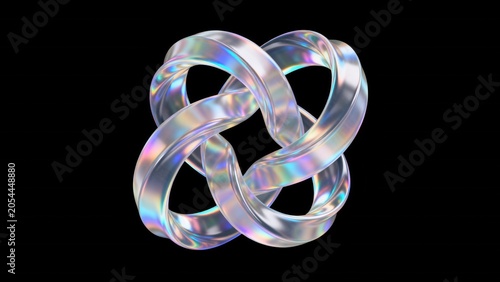 Abstract intertwined glasslike rings
