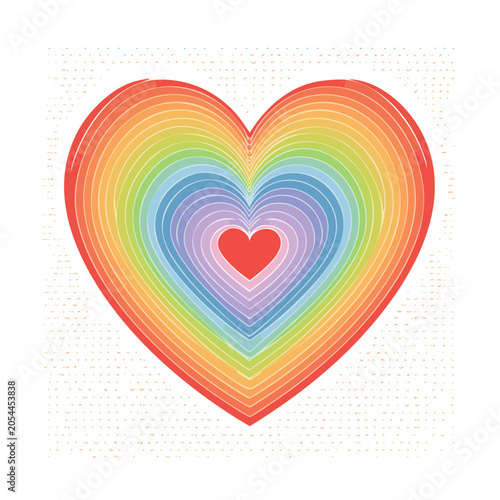 Colorful Rainbow Heart Vector Illustration