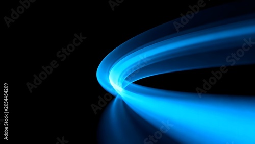 Blue light streaks on black background