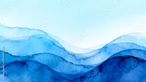 Blue watercolor wave patterns