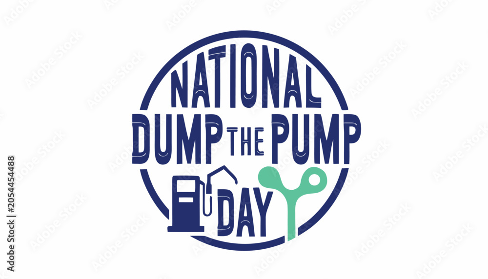 Obraz premium National dump the pump day logo with blue circular design
