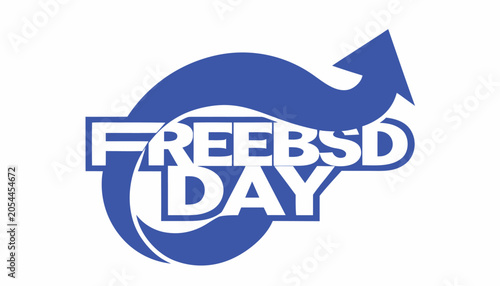 Fotografija Bright blue logo design celebrating the annual national freebsd day