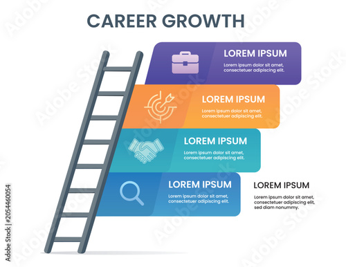 Career Growth Ladder Infographic Vector