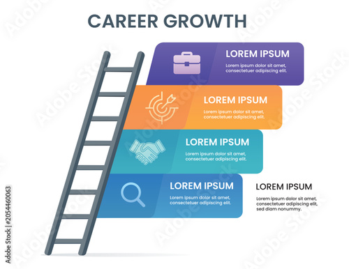 Career Growth Ladder Infographic Vector