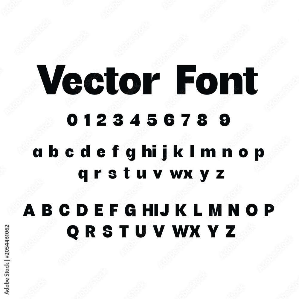 Obraz premium Clean geometric alphabet and typography vector