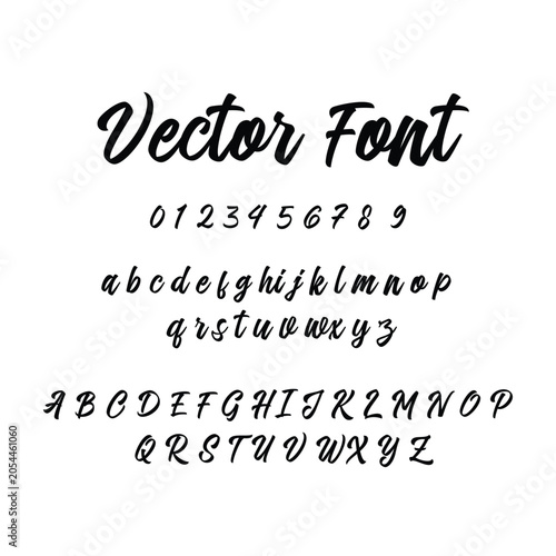 Stylish cursive vector font for wedding design