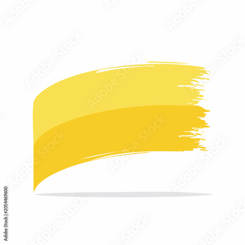 Yellow Brush Stroke Banner with Shadow