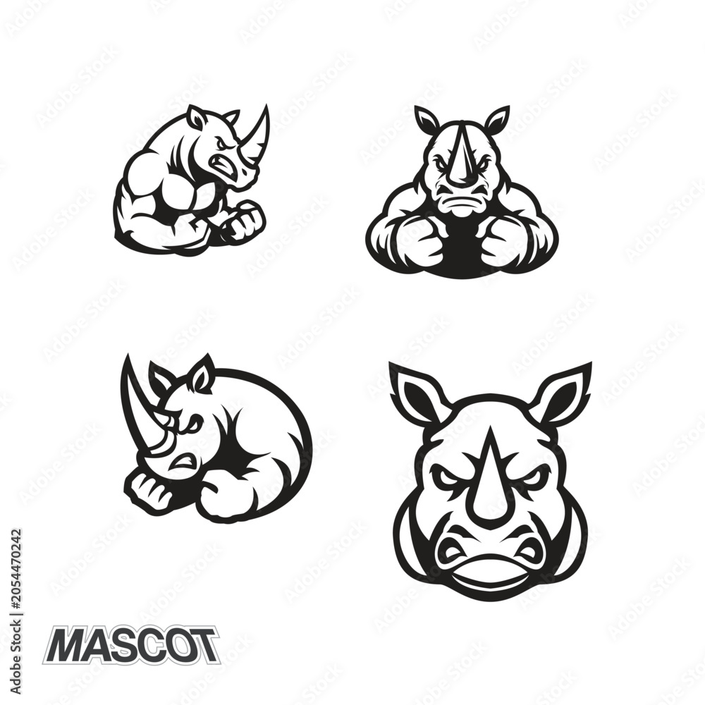 Fototapeta premium ngry rhinoceros head